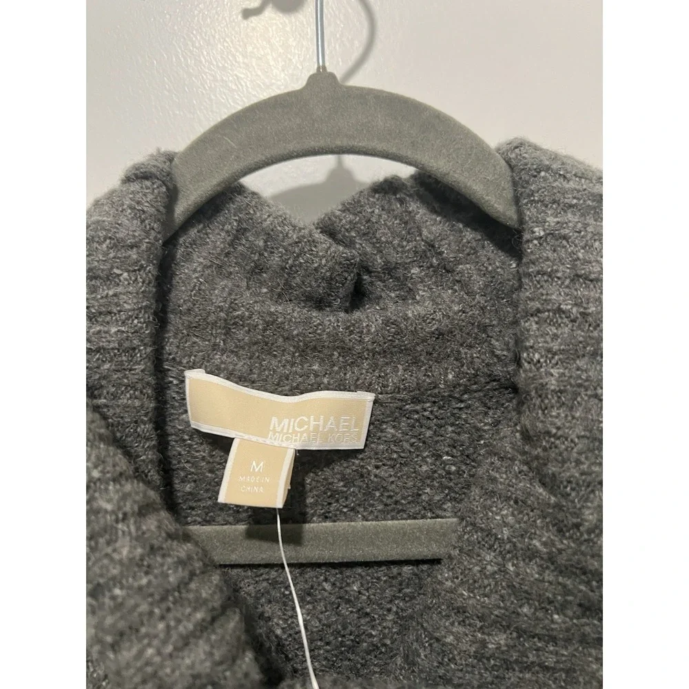 Michael Kors‎ Women's Wool-Blend Cowlneck Sweater Gray Size Medium NWT $89.50